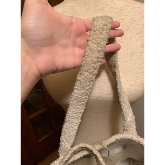 Light Brown Shearling Shoulder Bag Purse - Picture 2 of 4